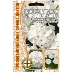 Пеларгония зональная Горизонт Пьюр Вайт F1 3 шт РЕДКИЕ СЕМЕНА