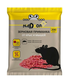 NADZOR зерновая приманка от мышей и крыс 200 г