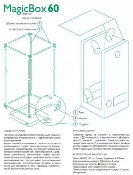 Гроубокс MAGIC CLOUD MAGICBOX 60х60х160 см