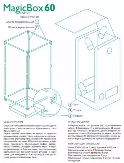 Гроубокс MAGIC CLOUD MAGICBOX 60х60х160 см
