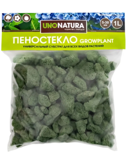 GROWPLANT Субстрат из пеностекла GREEN 5-30 мм 1 л (Заводская)