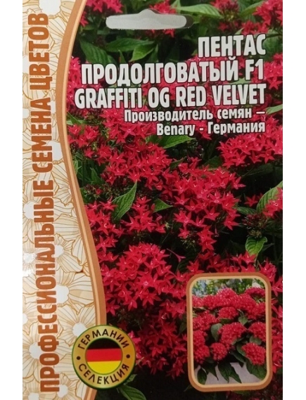 Пентас продолговатый F1 GRAFFITI OG RED VELVET  3 шт РЕДКИЕ СЕМЕНА