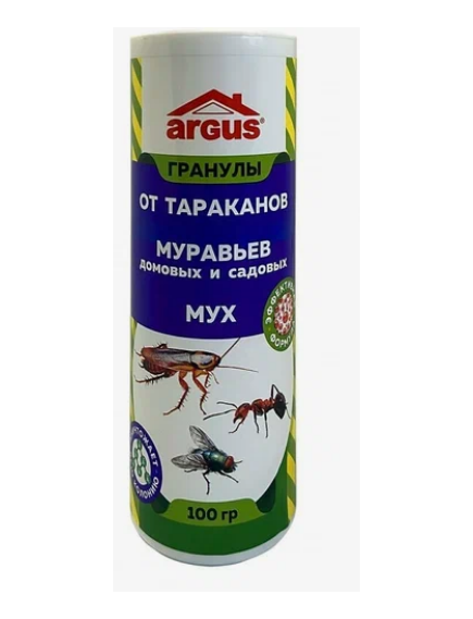 Гранулы от тараканов, муравьев, мух 100г ARGUS