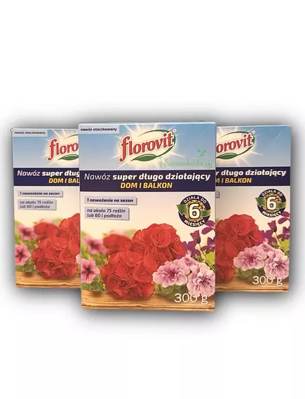 FLOROVIT Флоровит Для комнатных цветов супер длительного действия, гранулы 300 г (3 ШТУКИ)