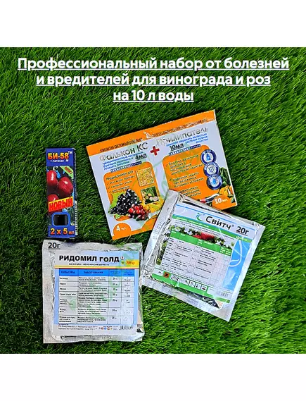 Профессиональный набор от болезней и вредителей для винограда и роз на 10 л воды